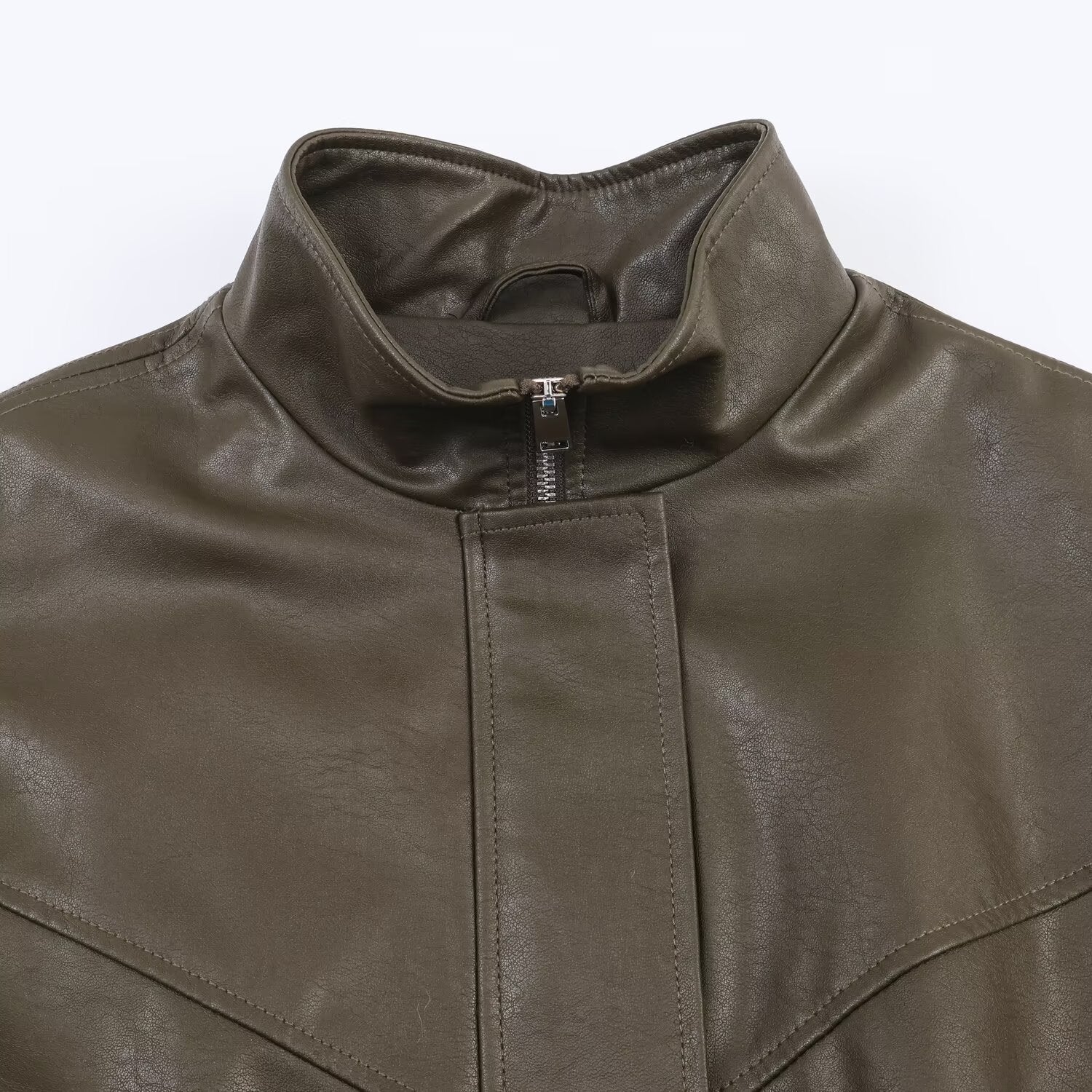 Veste Pilote Femme en Simili Cuir — Col Reversé & Fermeture Zip