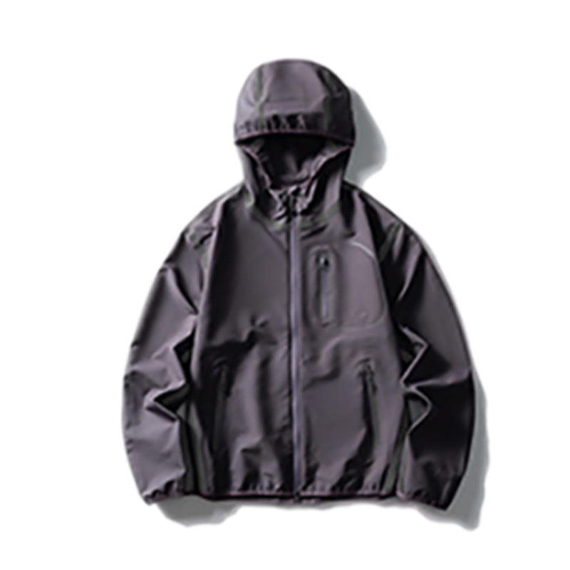Veste à Capuche Color Block — Bandes Réfléchissantes & Style Sport Punk
