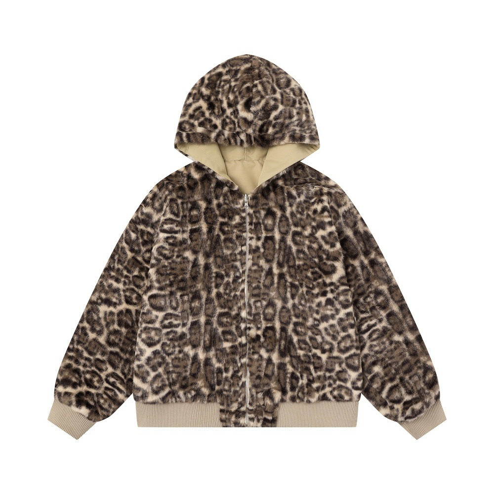 Veste à Capuche Réversible — Imprimé Léopard & Style Street Hiver