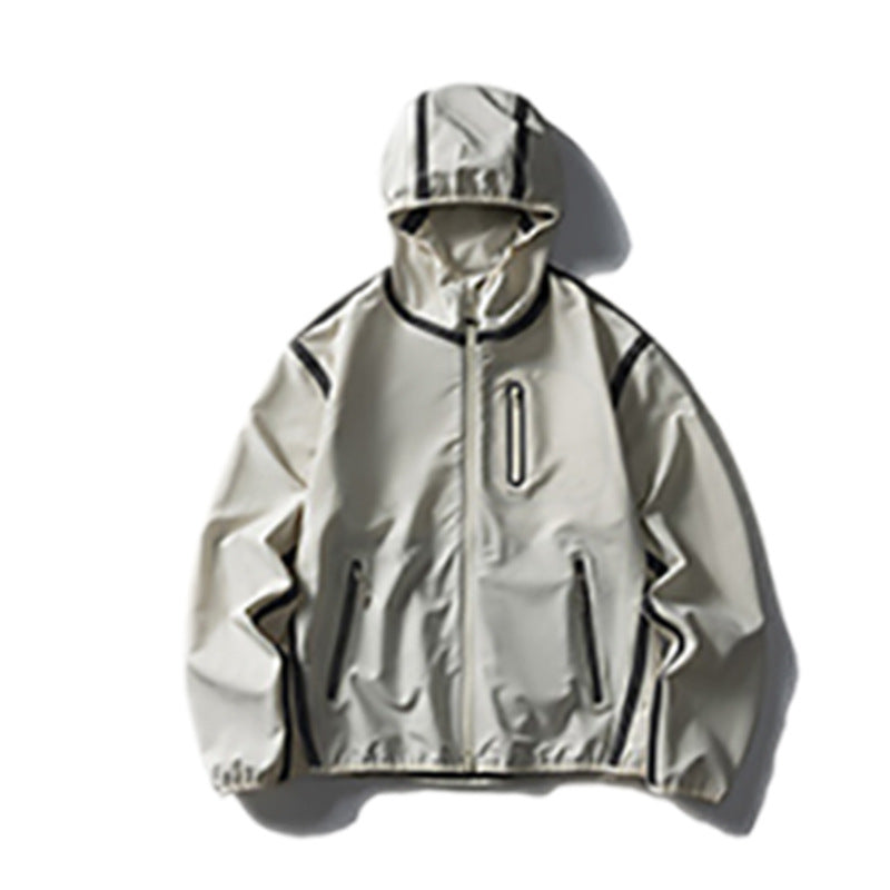 Veste à Capuche Color Block — Bandes Réfléchissantes & Style Sport Punk