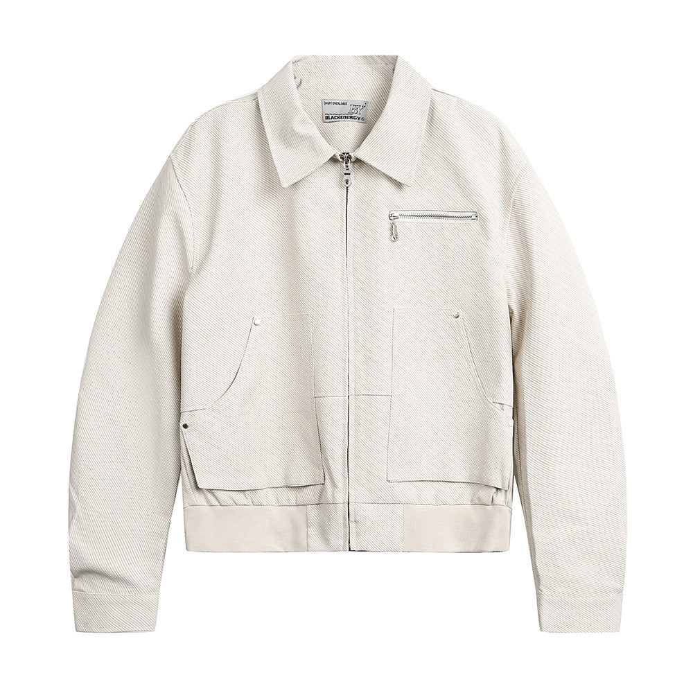 Workwear PU leather jacket