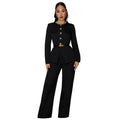 Ensemble Femme Top & Pantalon Ceinturé — Coupe Ajustée & Style Chic
