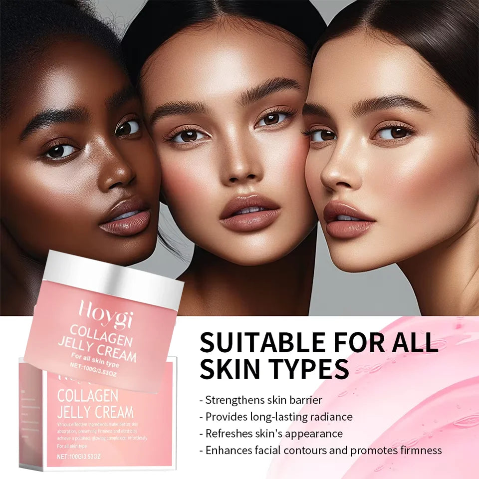 Crème Jelly Collagène & Niacinamide 100ml – Anti-Âge, Raffermissante & Hydratante | Gel Visage Unisexe