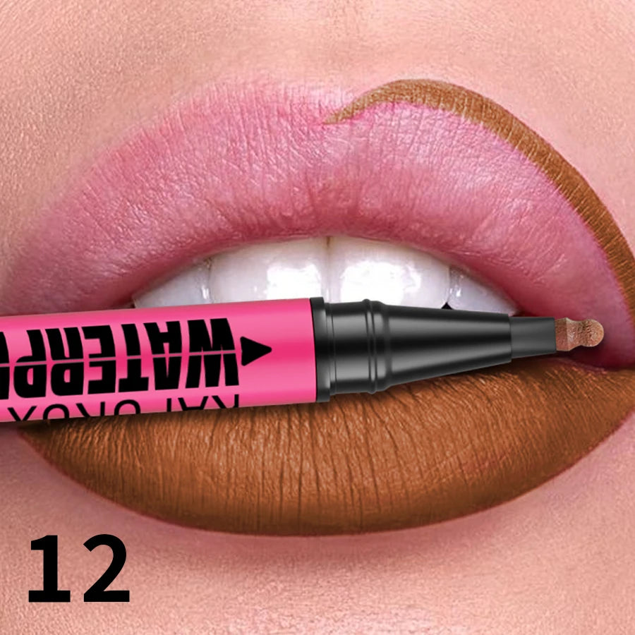 Crayon Lèvres Liquide Mat – 12 Teintes Longue Tenue & Waterproof