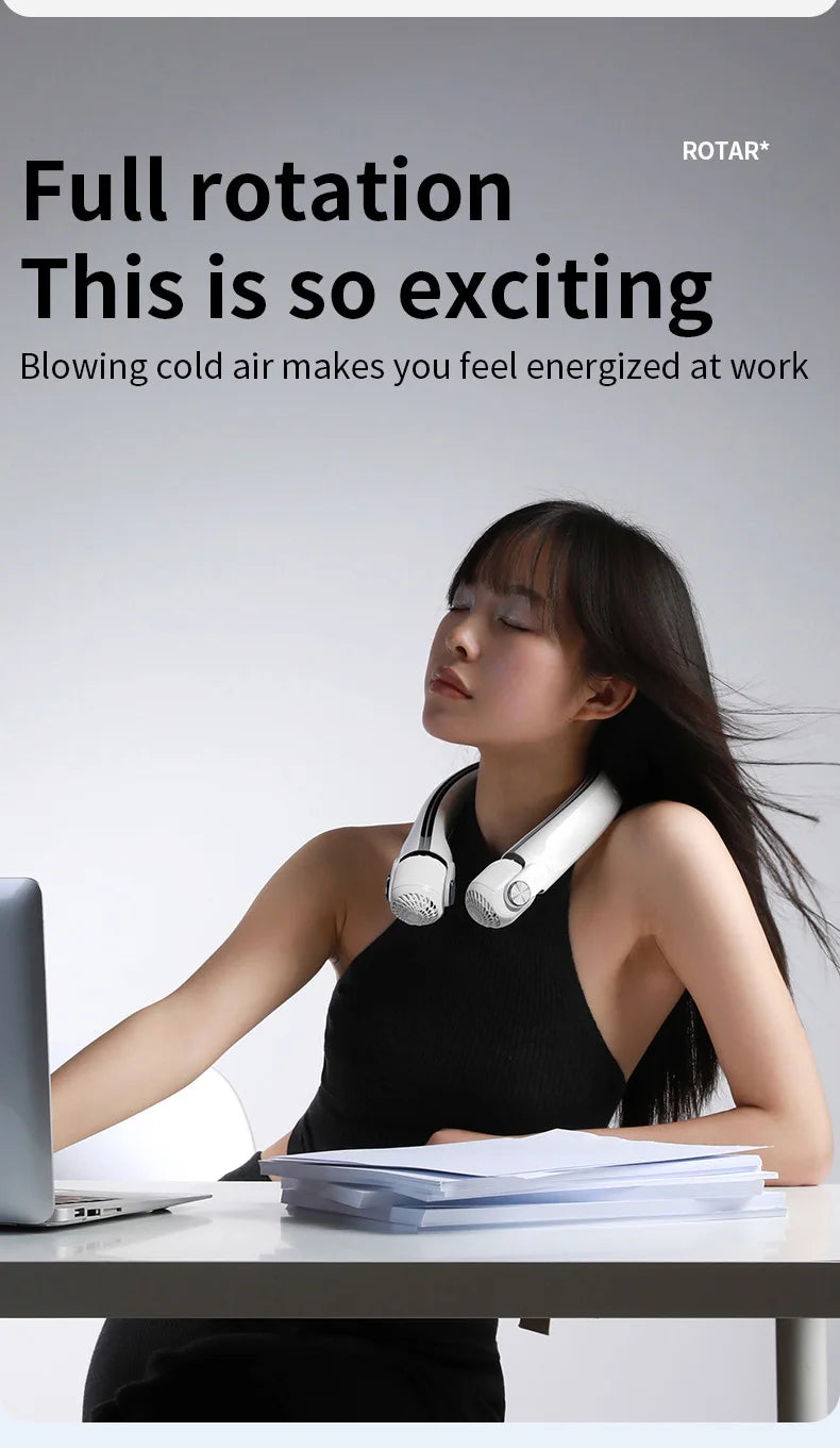 Ventilateur Tour de Cou Portable Sans Lames - Rechargeable USB