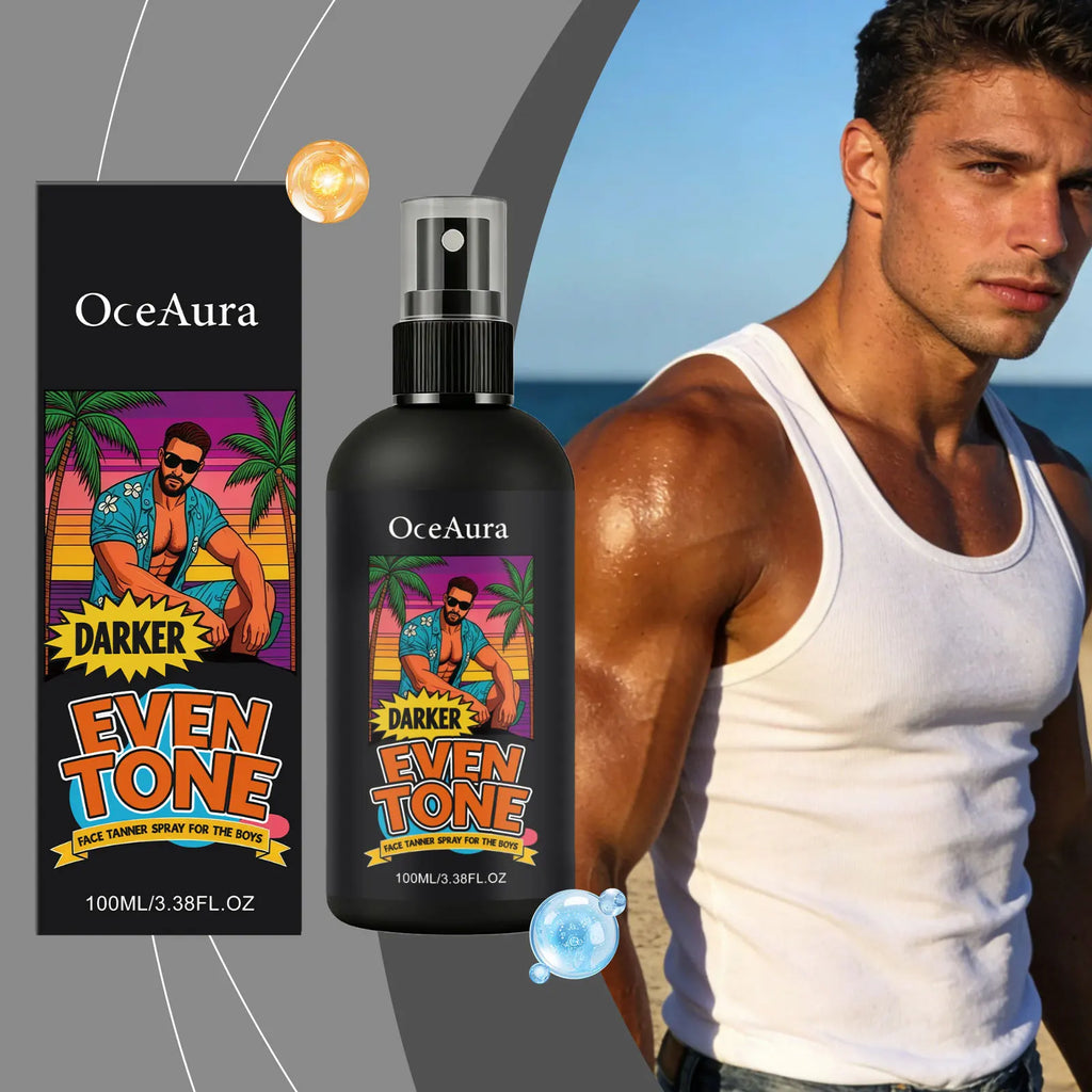 Men Tanning Spray Natural Bronzer Beautiful Black Tone Enhance Skin Melanin Moisturizing Self Tanner Essence Spray For Face Body