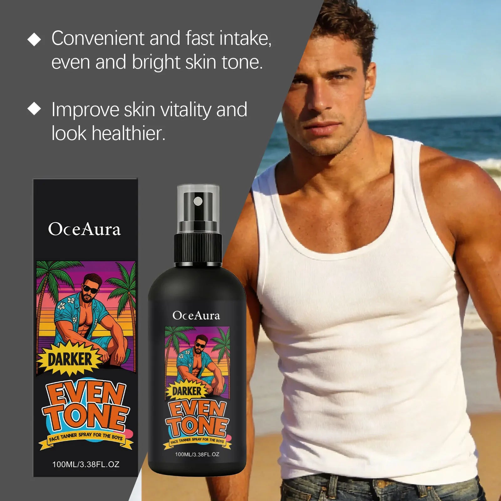 Spray Autobronzant Homme – Bronzage Naturel & Longue Durée 100ml