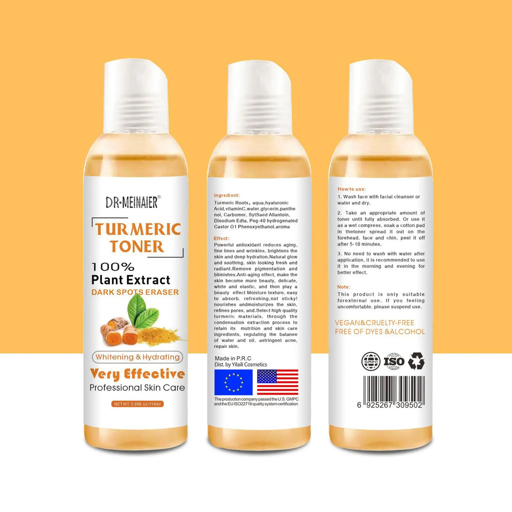 Toner au Curcuma 118ml – Correcteur de Taches, Anti-Acné & Éclat pour Peaux Foncées