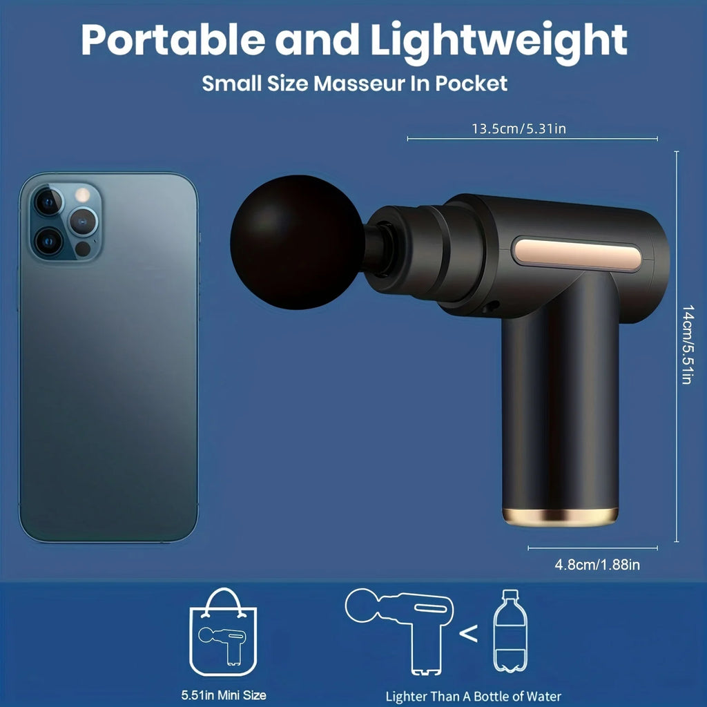 Pistolet de massage fascia 30 vitesses – Relaxation musculaire profonde, Silencieux & Rechargeable USB-C