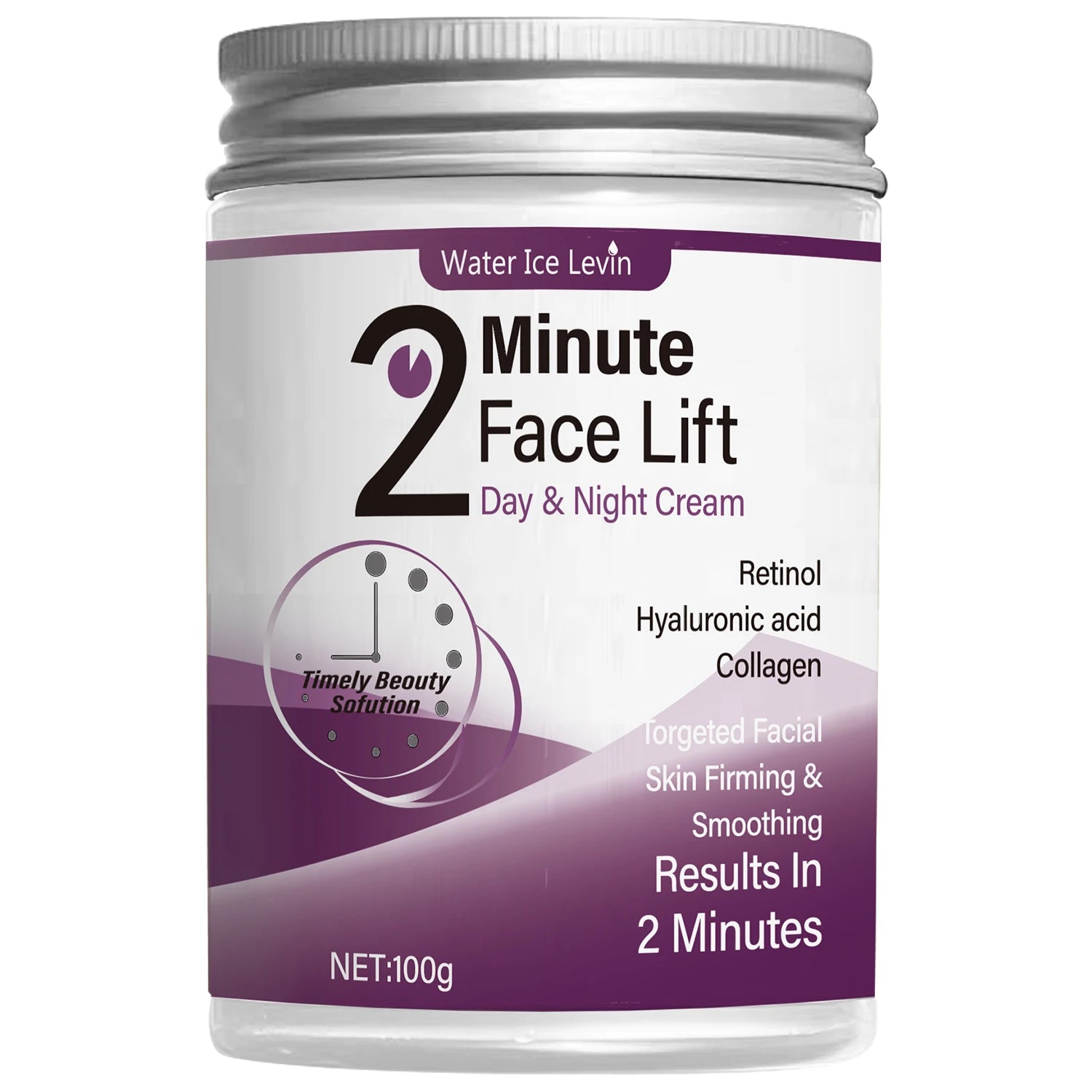 Crème Lift Visage Jour & Nuit 2 Minutes – Rétinol, Acide Hyaluronique & Collagène | Sans Parfum