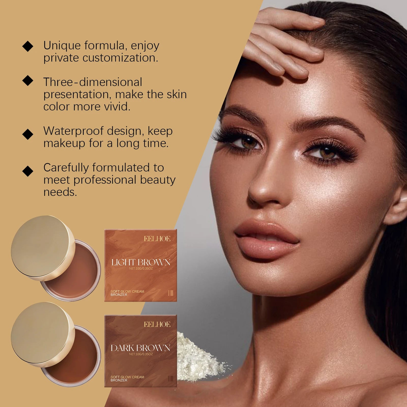 Crème autobronzante & bronzer corps – Hâle naturel sans soleil, Hydratante & Longue durée