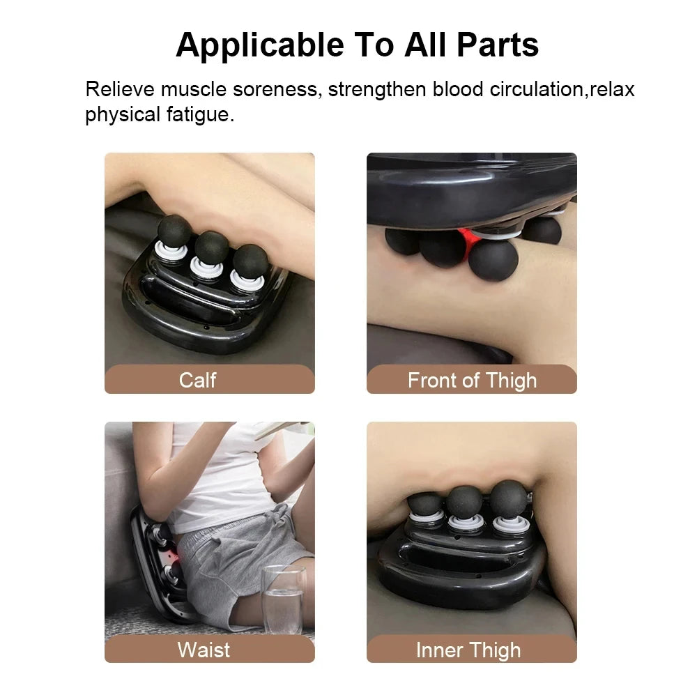 Pistolet de massage 6 têtes – Percussion profonde pour muscles, cou & colonne vertébrale