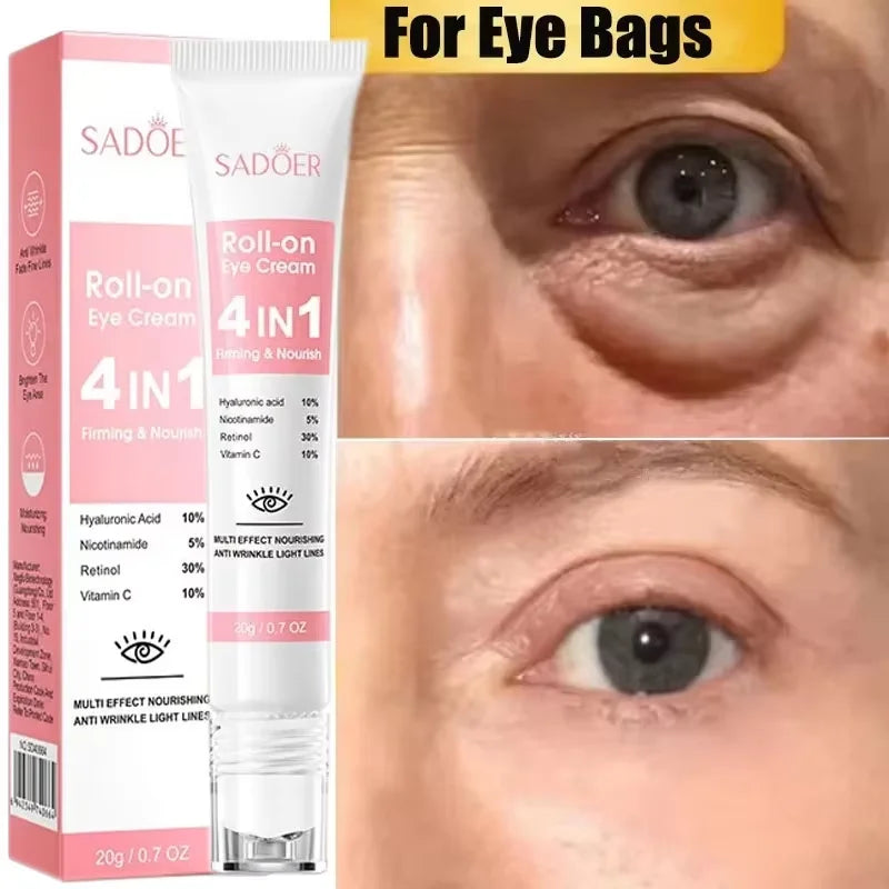 Crème contour des yeux anti-poches & anti-cernes – Rétinol, Anti-rides & Raffermissante