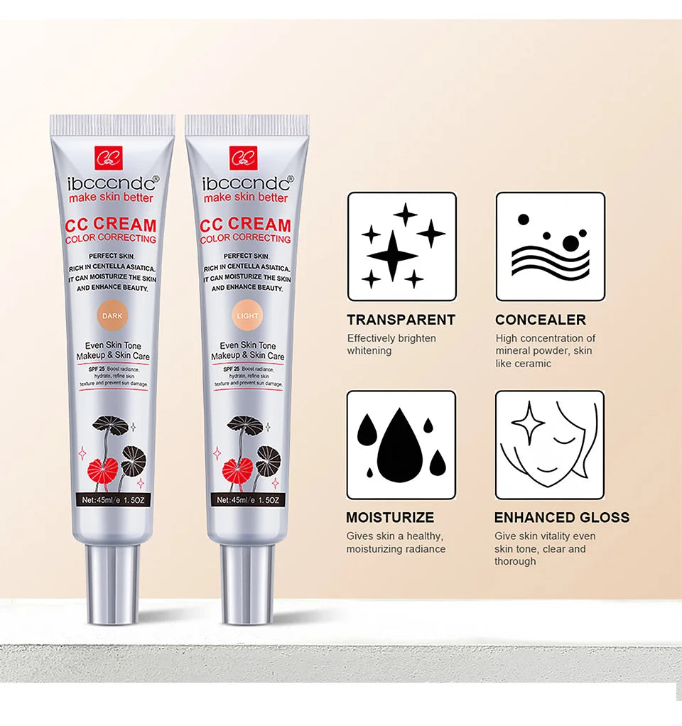 CC Cream au Centella Asiatica 45ml – Correctrice, Couvrante & Hydratante | Fond de Teint Naturel pour Tous Types de Peau