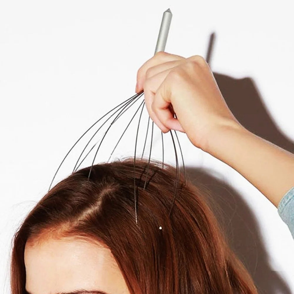 Masseur de tête pieuvre – Grattoir cuir chevelu, Relaxation & Anti-stress