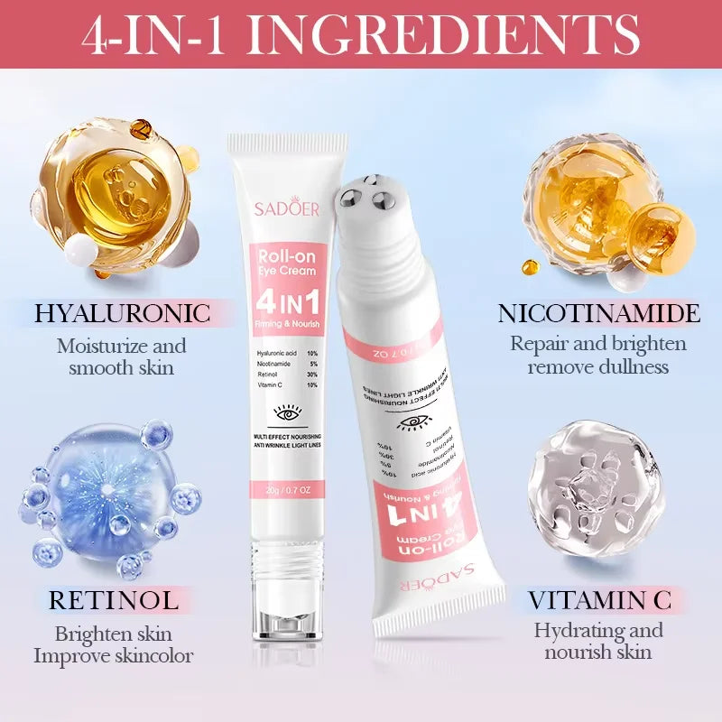 Crème contour des yeux anti-poches & anti-cernes – Rétinol, Anti-rides & Raffermissante