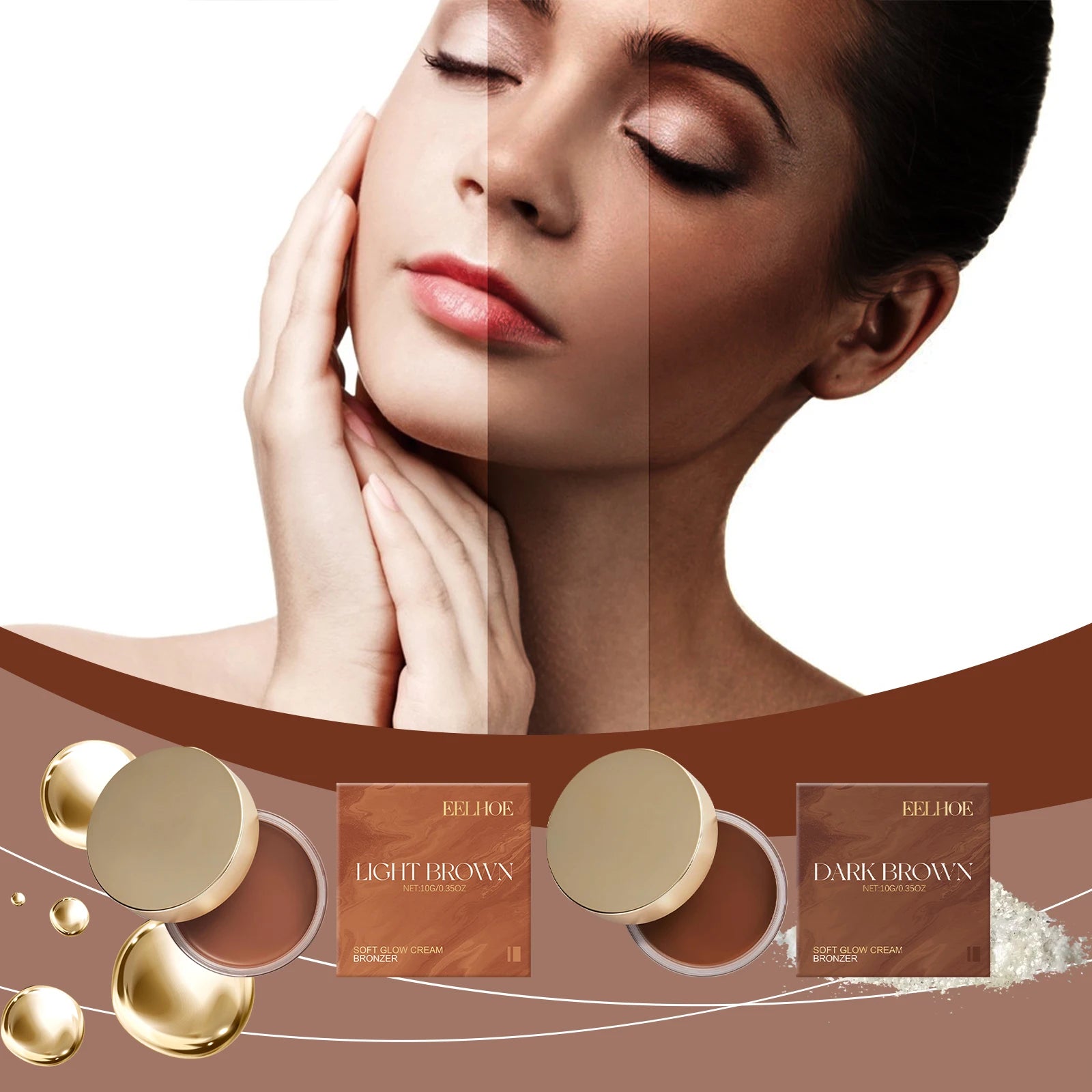 Crème autobronzante & bronzer corps – Hâle naturel sans soleil, Hydratante & Longue durée