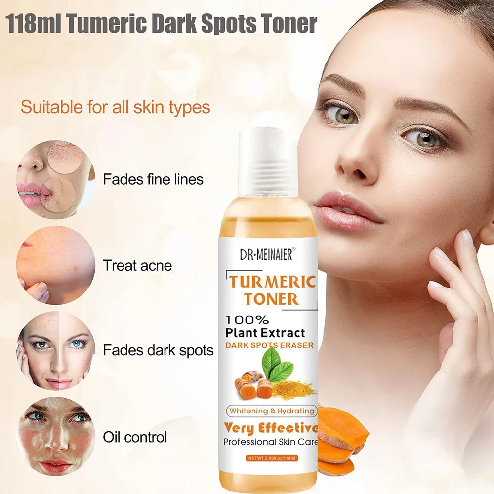 Toner au Curcuma 118ml – Correcteur de Taches, Anti-Acné & Éclat pour Peaux Foncées