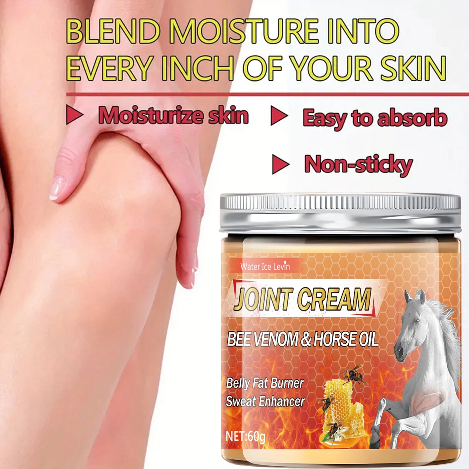 Crème de massage raffermissante muscles & corps – Collagène, Curcumine & Venin d'abeille