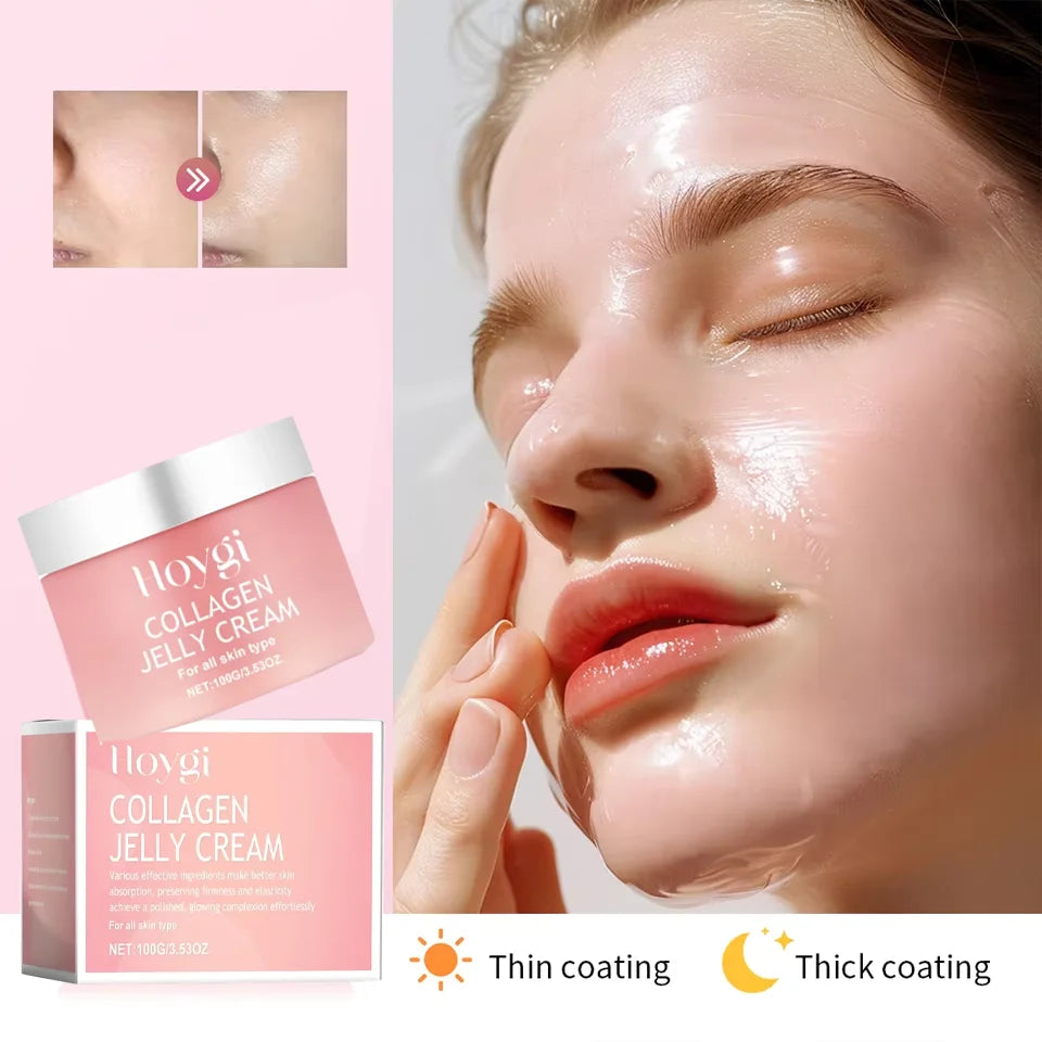 Crème Jelly Collagène & Niacinamide 100ml – Anti-Âge, Raffermissante & Hydratante | Gel Visage Unisexe