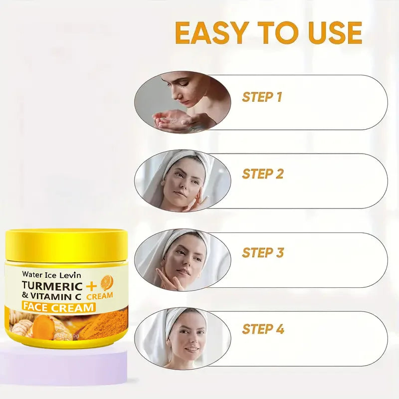 Crème anti-âge Curcuma & Vitamine C – Hydratante, Raffermissante & Éclat