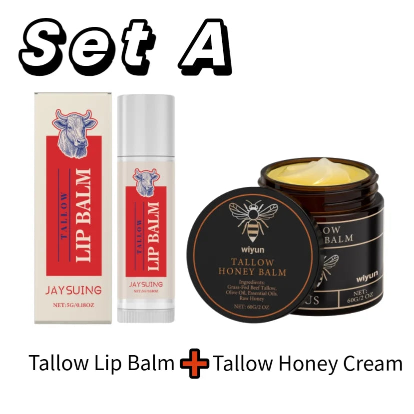 Crème au Suif de Bœuf & Miel – Hydratante, Raffermissante & Éclat | Soin Visage & Corps Naturel