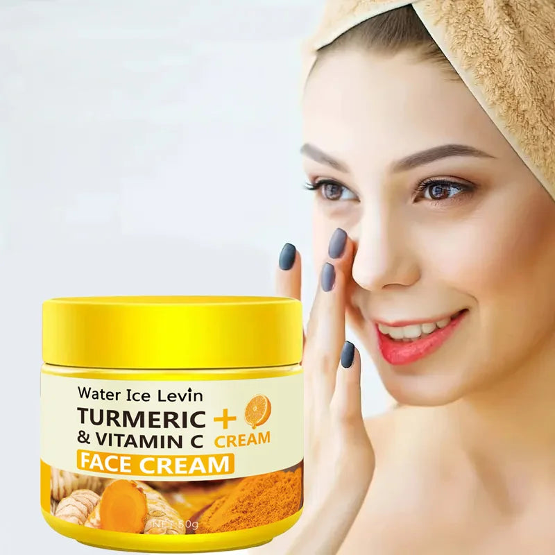 Crème anti-âge Curcuma & Vitamine C – Hydratante, Raffermissante & Éclat