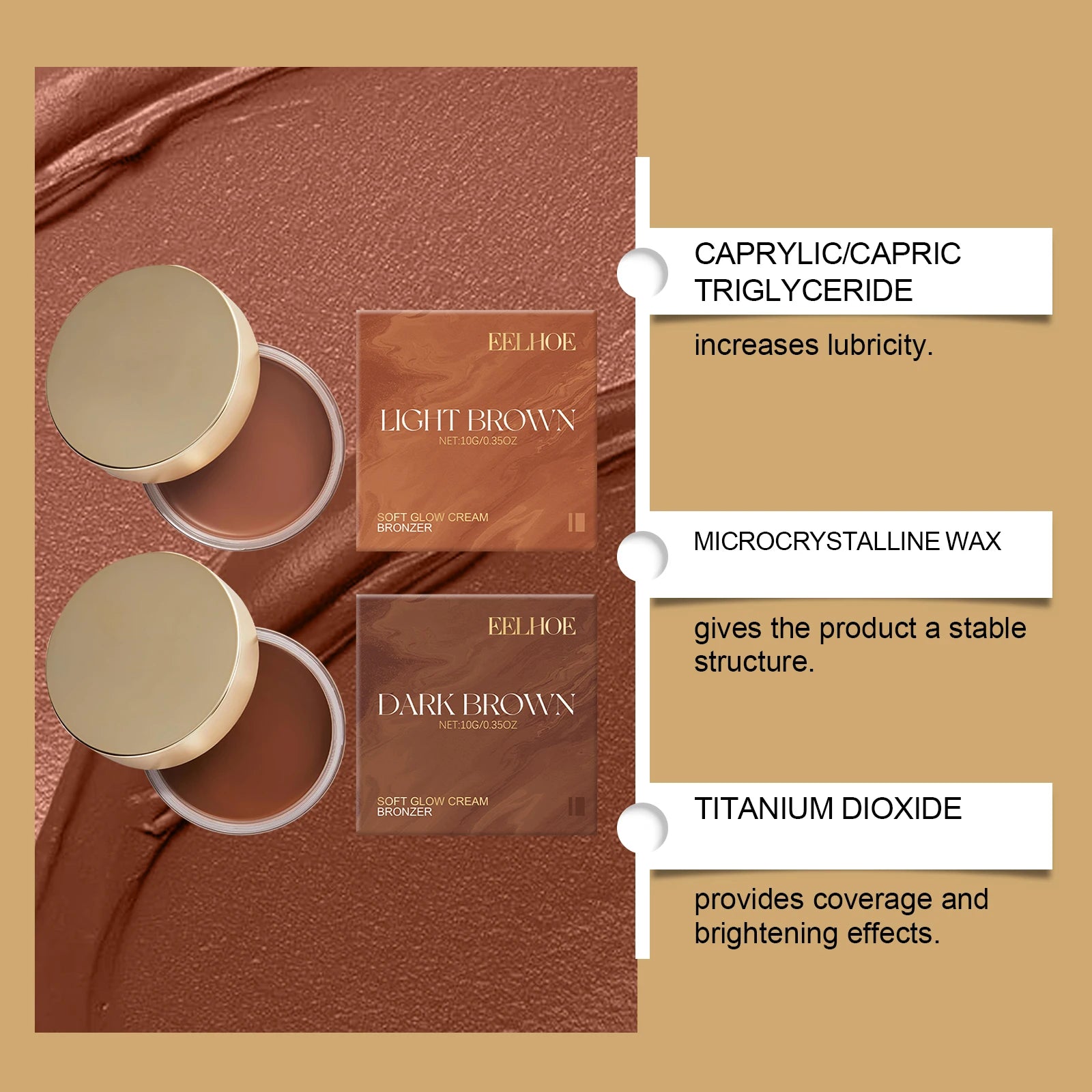 Crème autobronzante & bronzer corps – Hâle naturel sans soleil, Hydratante & Longue durée