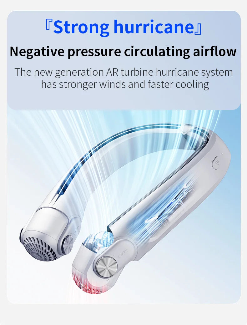 Ventilateur Tour de Cou Portable Sans Lames - Rechargeable USB