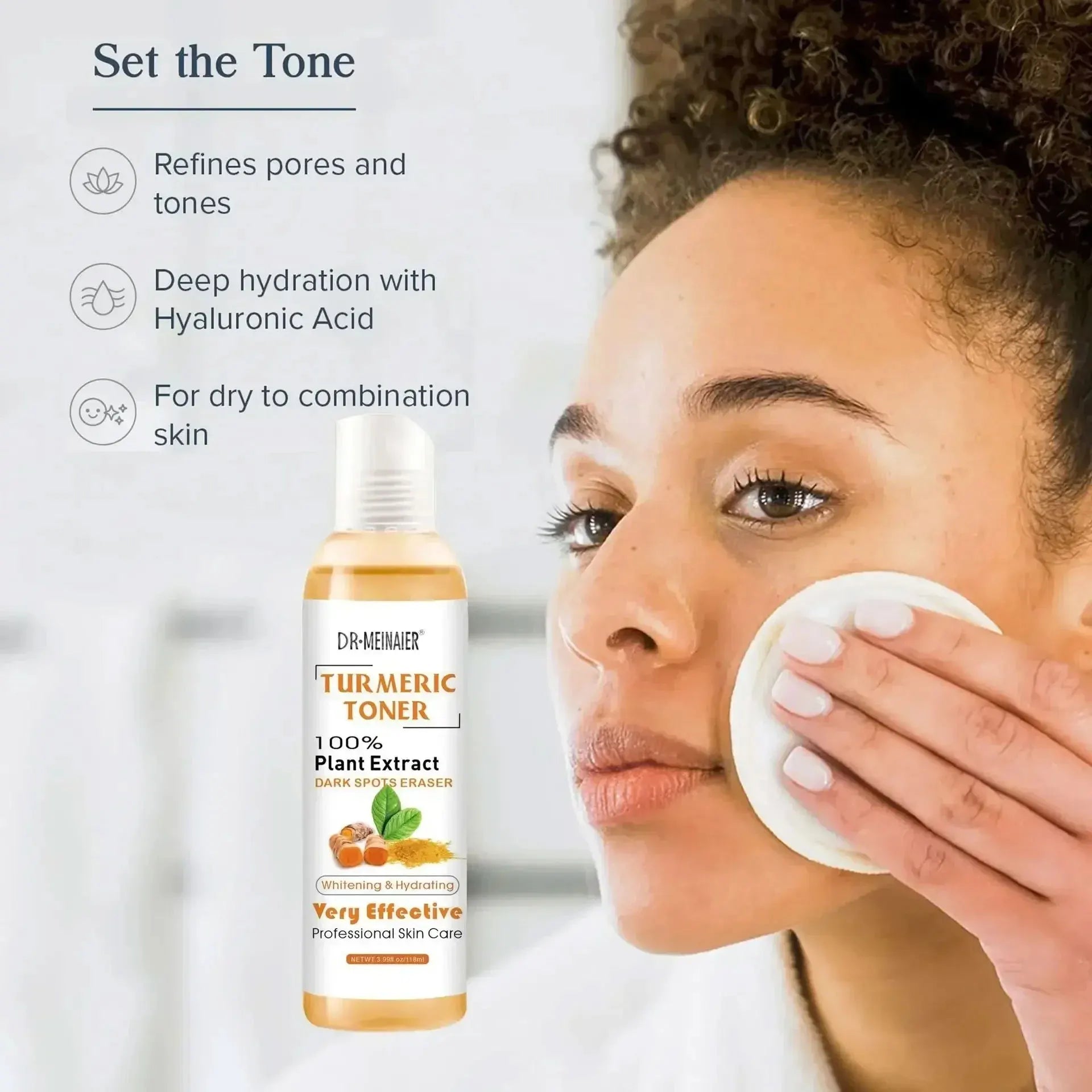 Toner au Curcuma 118ml – Correcteur de Taches, Anti-Acné & Éclat pour Peaux Foncées