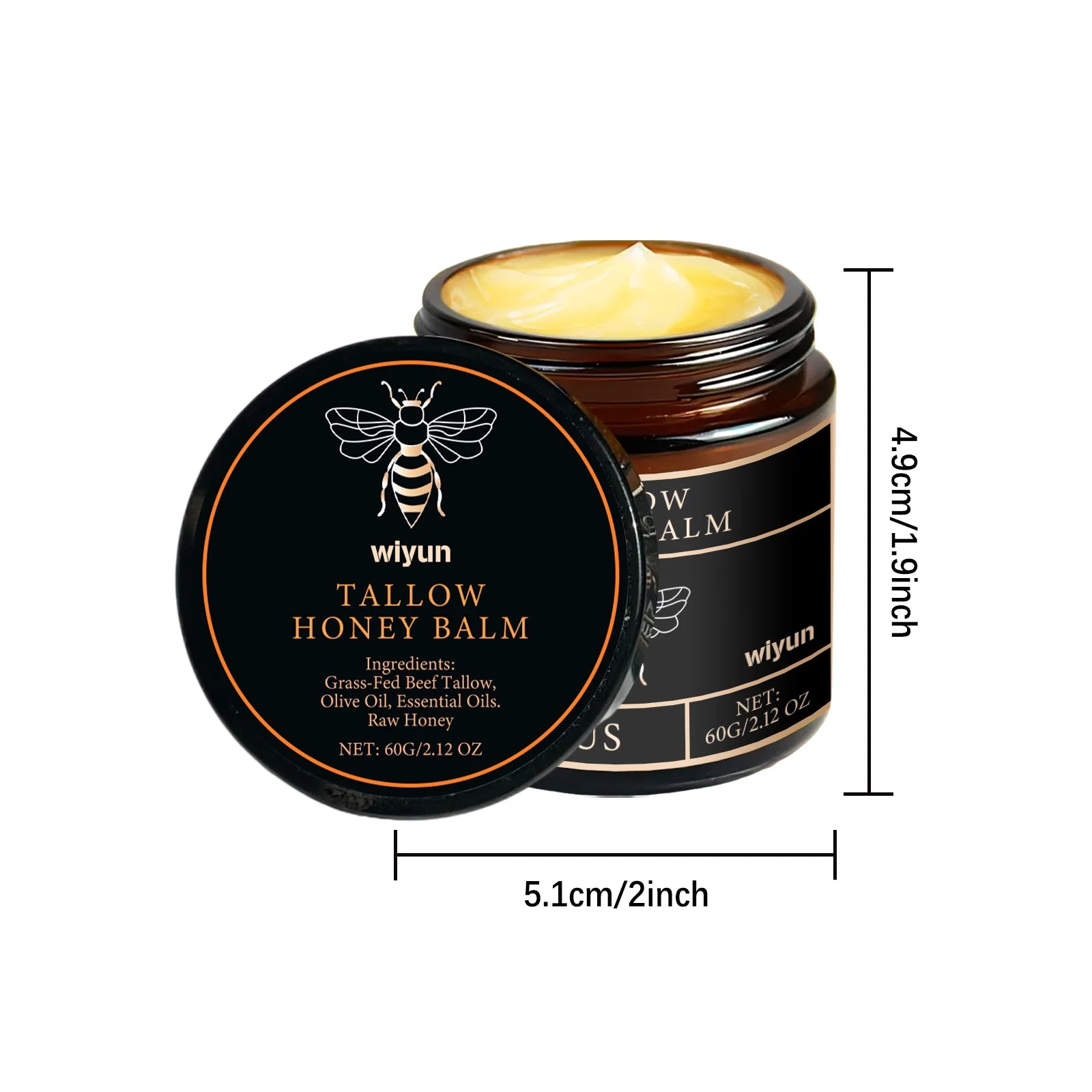 Crème au Suif de Bœuf & Miel – Hydratante, Raffermissante & Éclat | Soin Visage & Corps Naturel