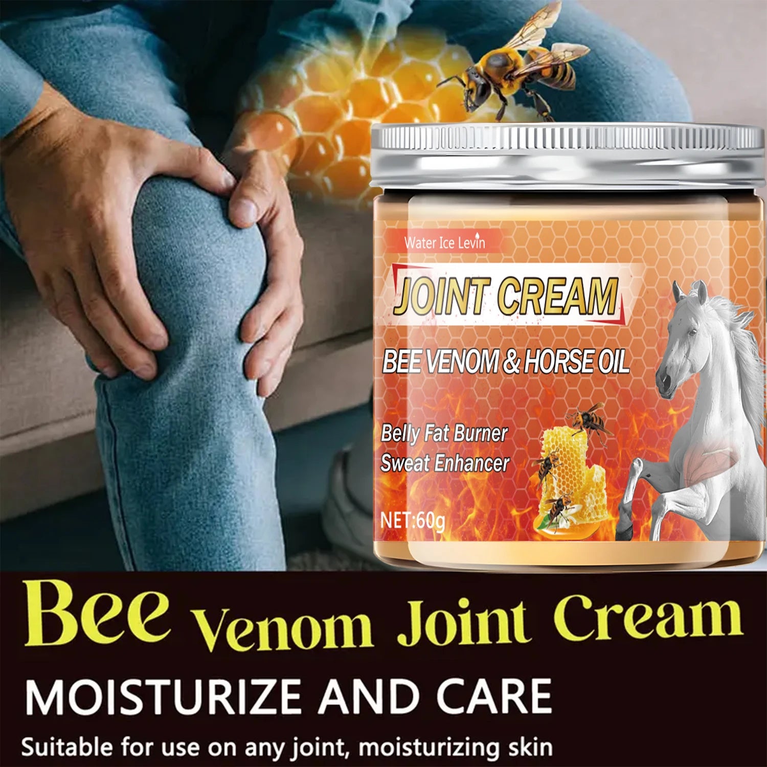 Crème de massage raffermissante muscles & corps – Collagène, Curcumine & Venin d'abeille