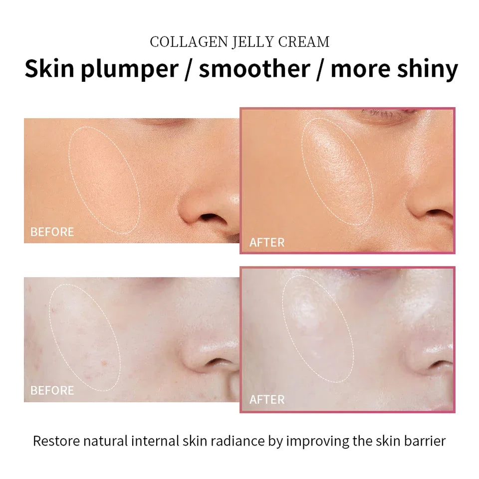 Crème Jelly Collagène & Niacinamide 100ml – Anti-Âge, Raffermissante & Hydratante | Gel Visage Unisexe