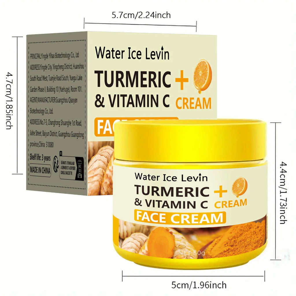 Crème anti-âge Curcuma & Vitamine C – Hydratante, Raffermissante & Éclat