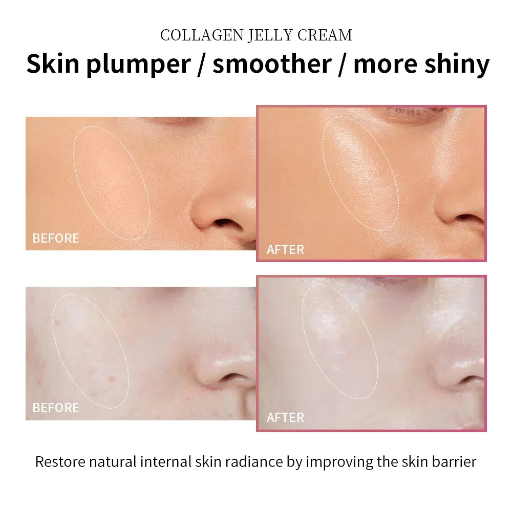 Crème Jelly Collagène & Niacinamide 100ml – Anti-Âge, Raffermissante & Hydratante | Gel Visage Unisexe